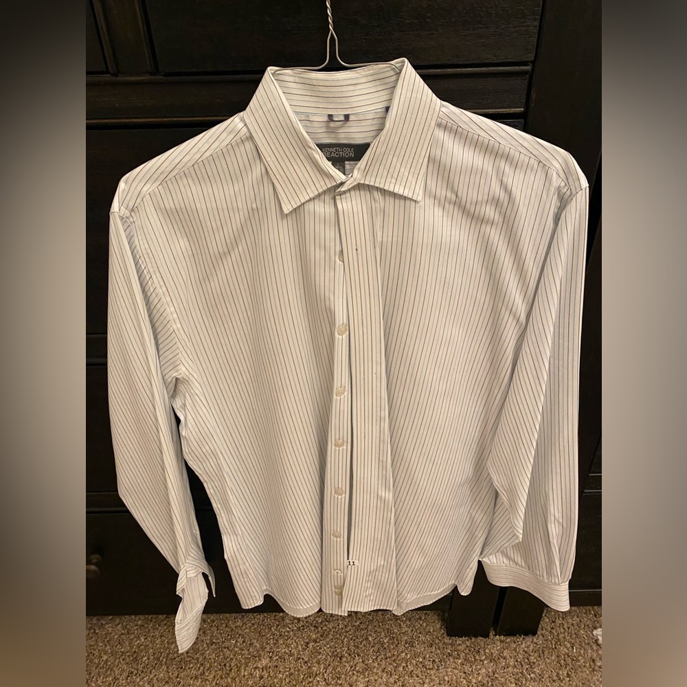 Kenneth Cole Reaction Men Dress Shirt Large 16.5 34/35